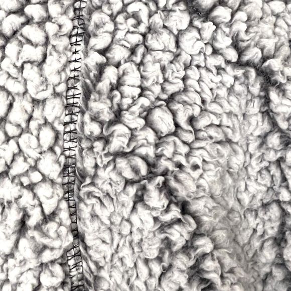 Divided H&M Womens Jacket Size XS Short Sherpa Fuzzy Soft Gray Thick Fleece - Picture 7 of 16